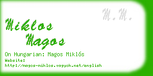 miklos magos business card